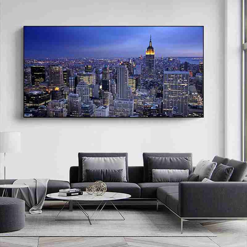 New York skyline at night