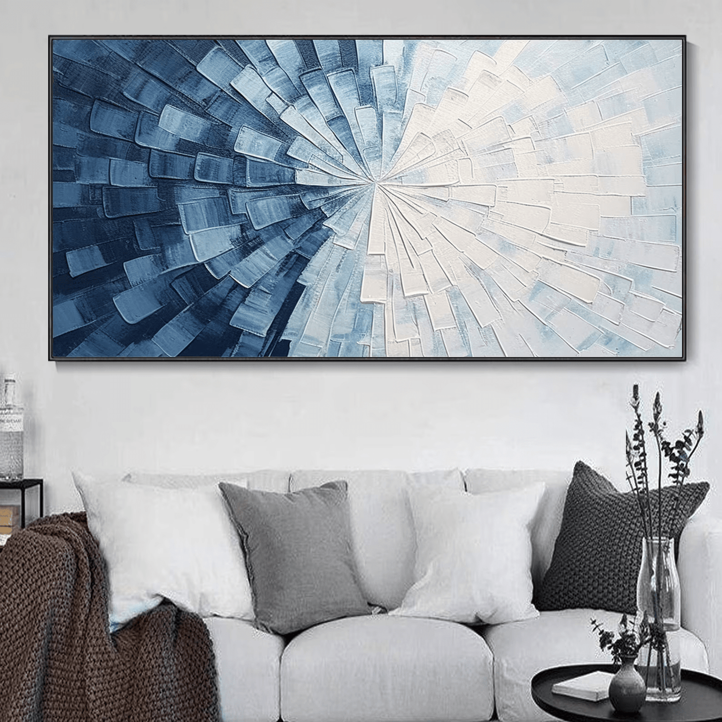 Abstract wabi sabi blue