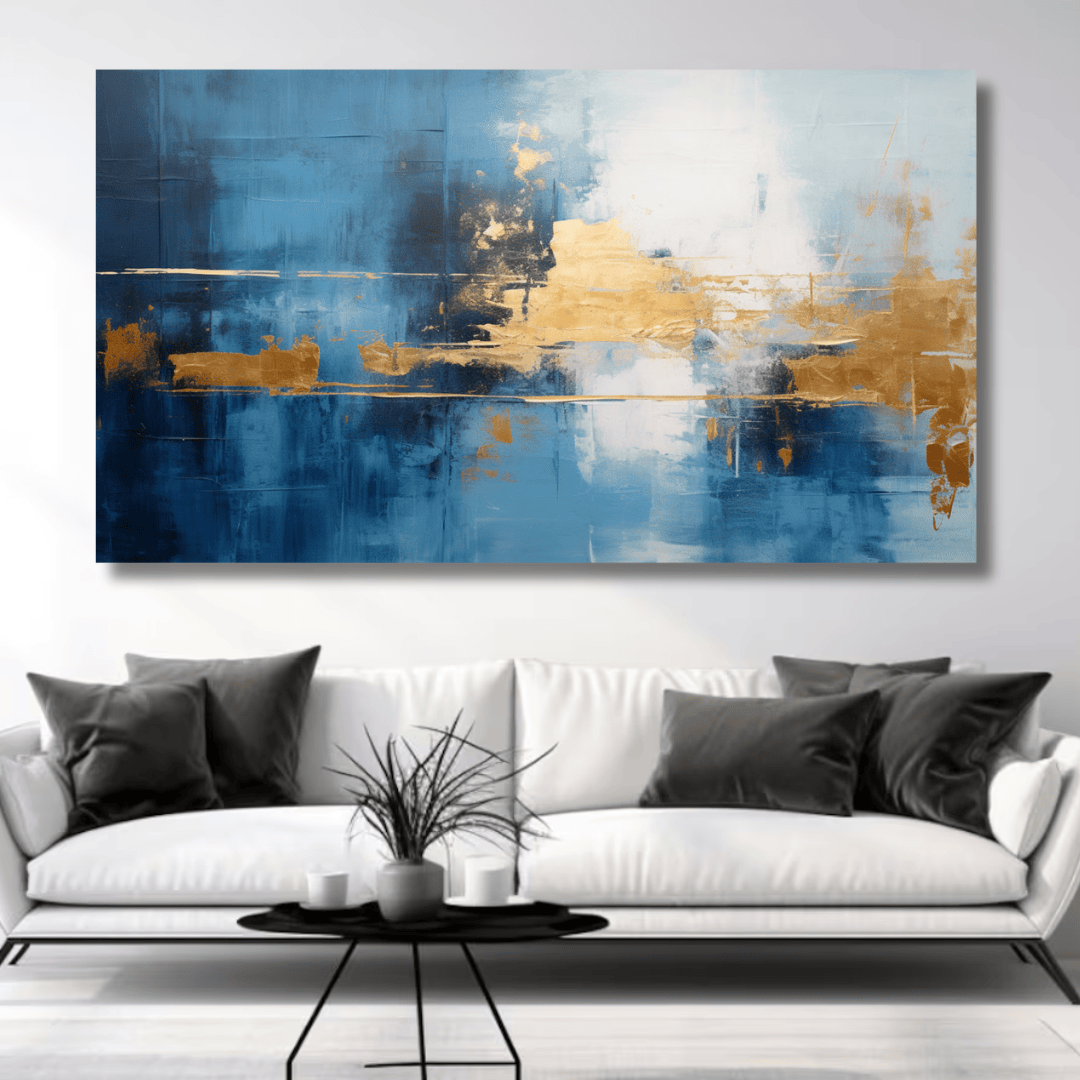 Abstract in blue gold