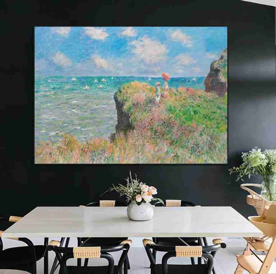 Walk on the cliff in Pourville - Monet