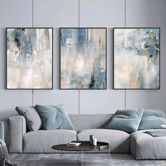 Astratto Azzurro set 3 pezzi