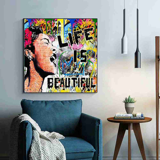 Life Is Beautiful Quadrato - Banksy