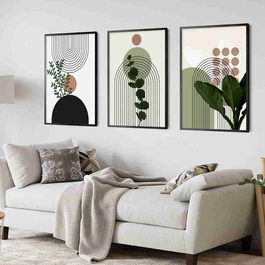 Modern green plants - 3 pieces set