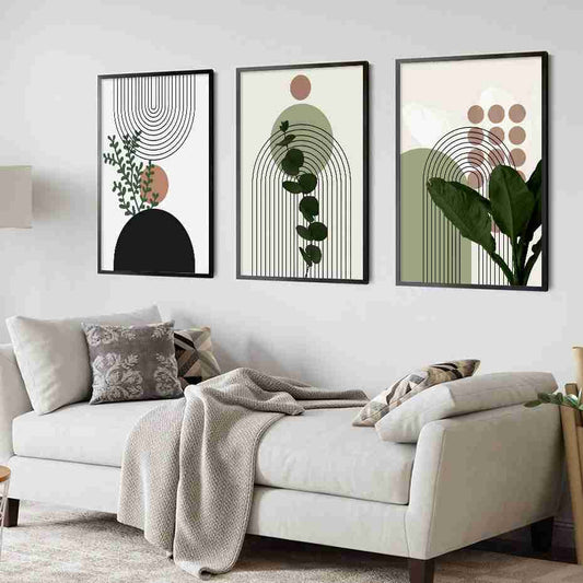 Modern green plants - 3 pieces set