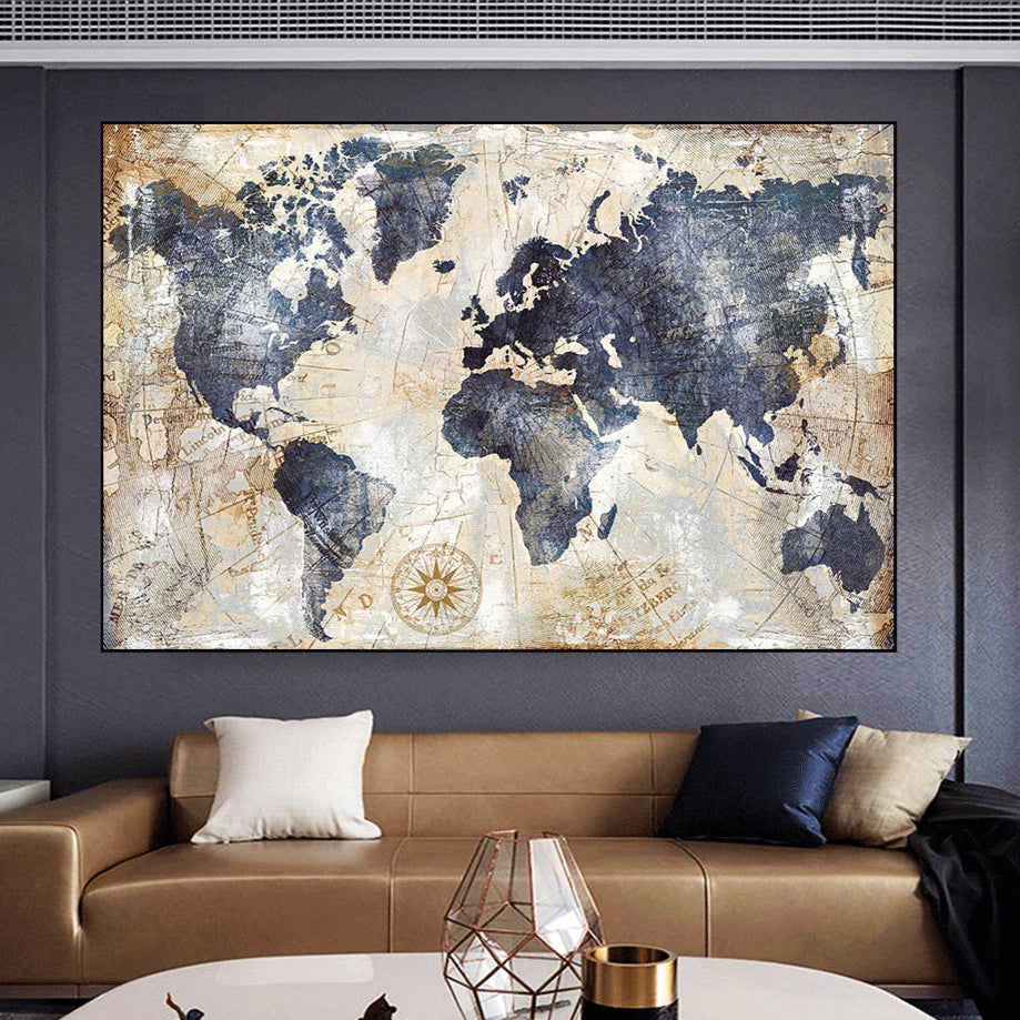 Mappa del Mondo Blu