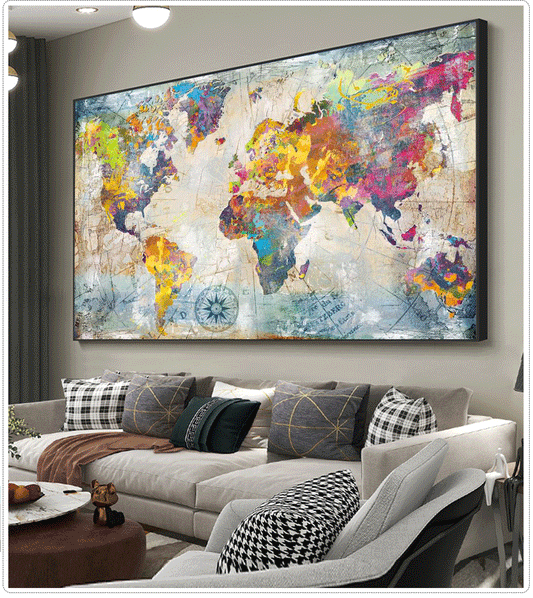 Mappa del Mondo Multicolor