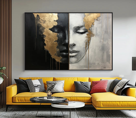 Arte astratta del viso, Nero e Oro