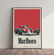 Ayrton Senna red Malboro poster