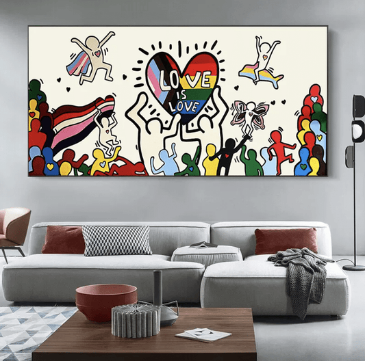 Love is love Haring canvas print canvas
