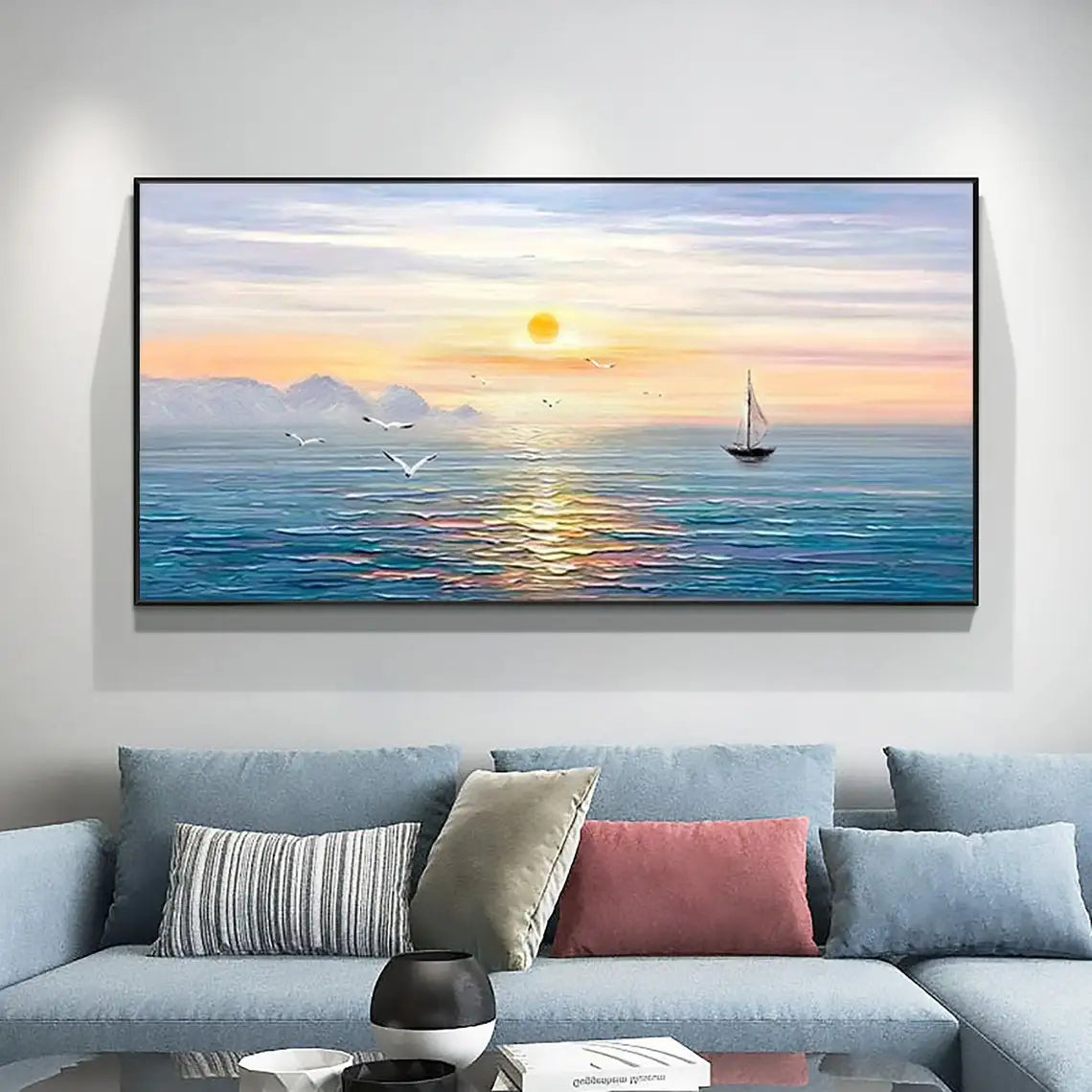 Dawn, sail and seagulls