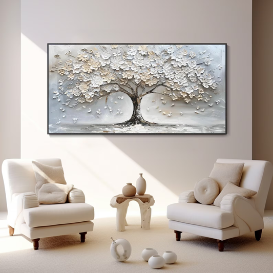 Albero innevato