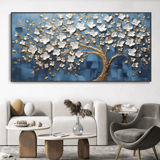 White and blue in bloom