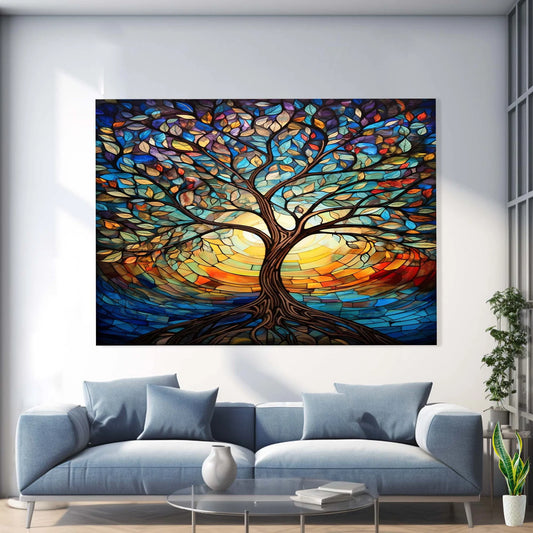 Albero stile mosaico colorato
